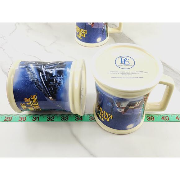 The Polar Express Coffee Mug Tea Cup 16oz Christmas 4 1/4" Warner Bros 3D x3 - Picture 15 of 16